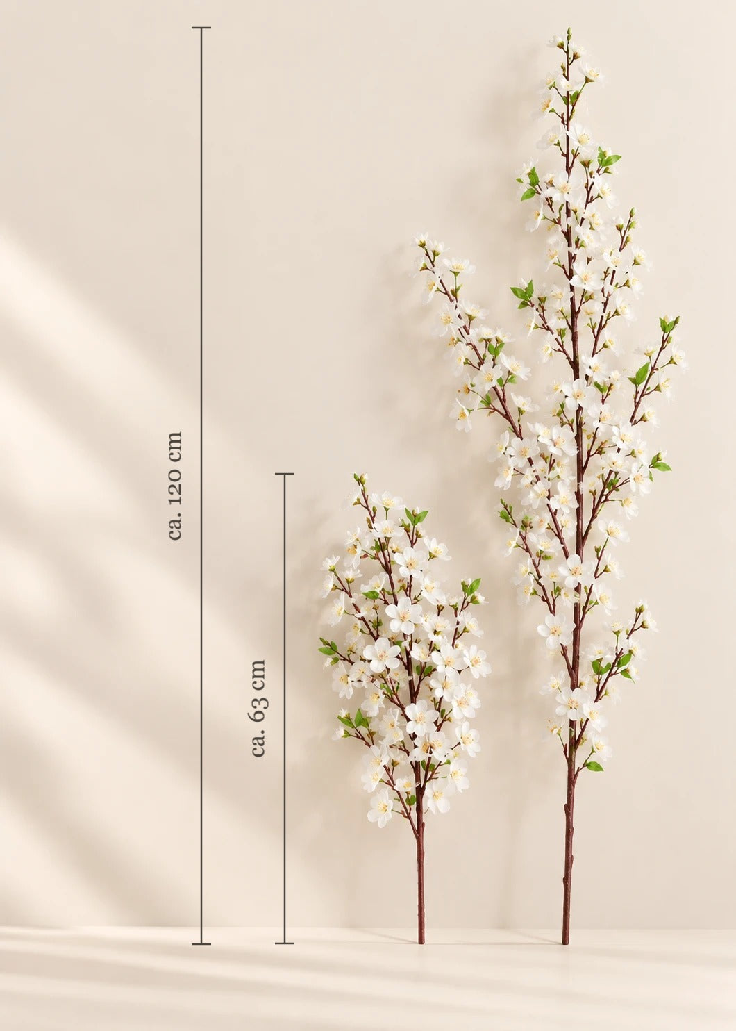 Kirschblüte – Maße (Weiß, Rosa, Lila)