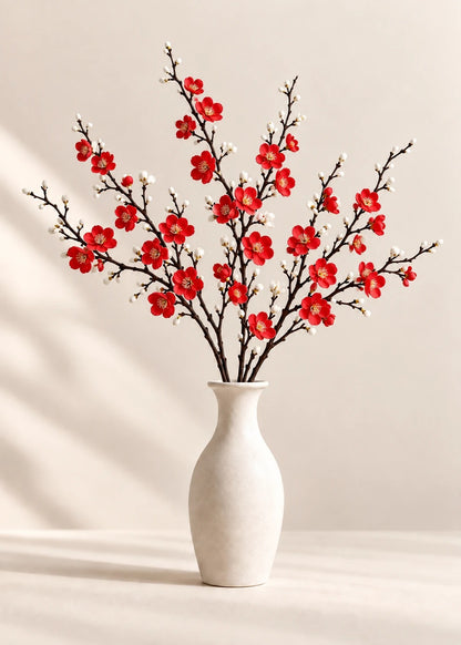 Pflaumenblüte in Rot